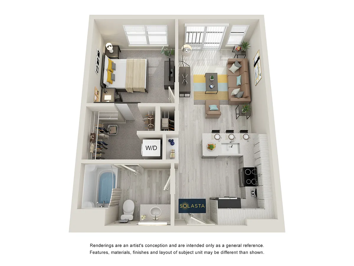 Floor plan 1X1-624