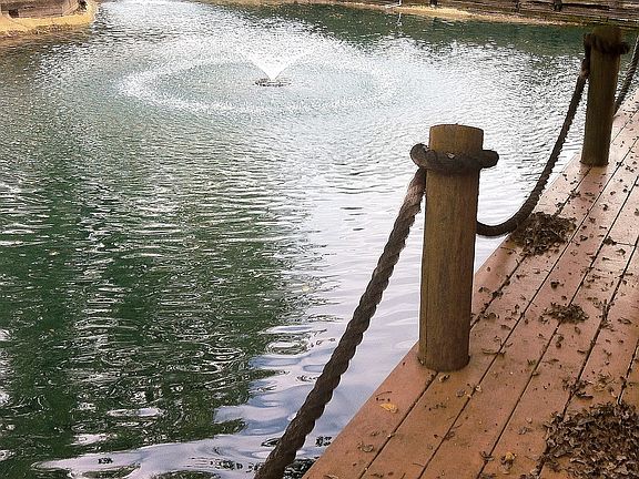 View of lake & fountains