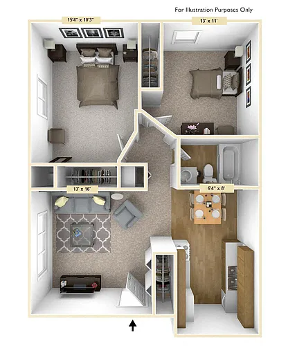 Floor plan Two Bedroom Haven