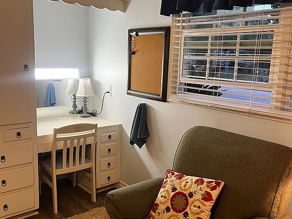 Cozy chair to watch your own smart TV. Plus a great built in desk with plenty of storage space.