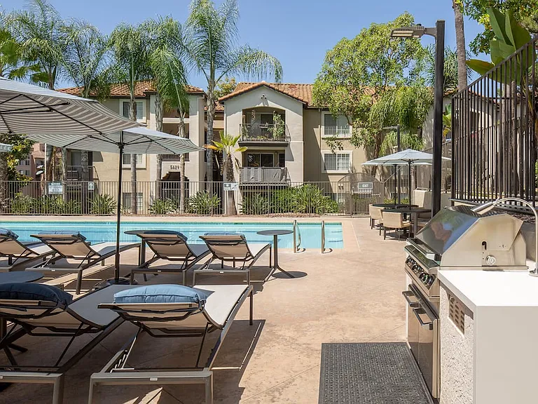 Pool and sundeck with BBQ grill