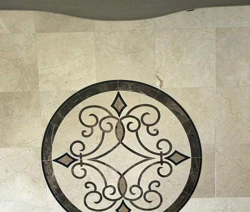 Marble floor medallion in foyer