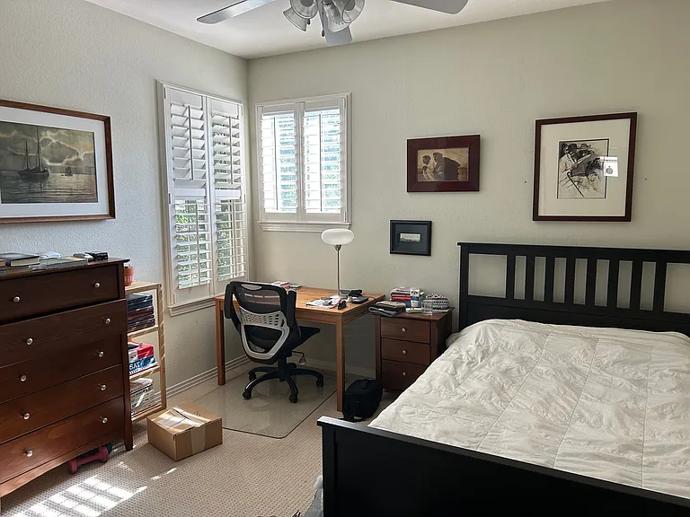 EXAMPLE of furnished bedroom (comes Unfurnished unless you want to buy bed/dresser from current tenant)