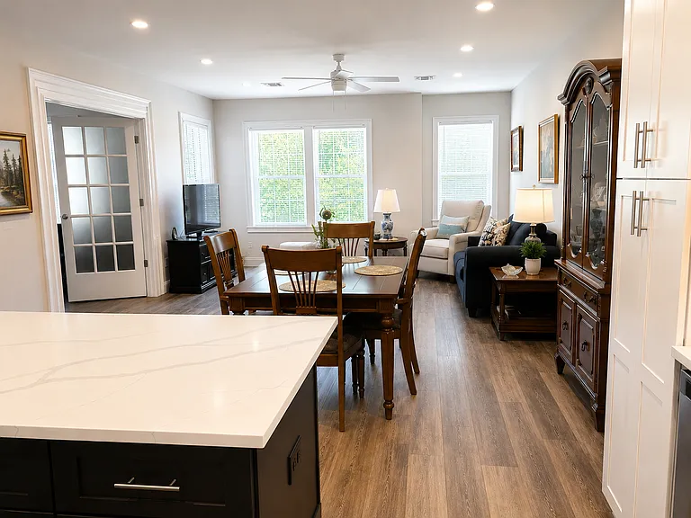 High ceiling and recessed lighting