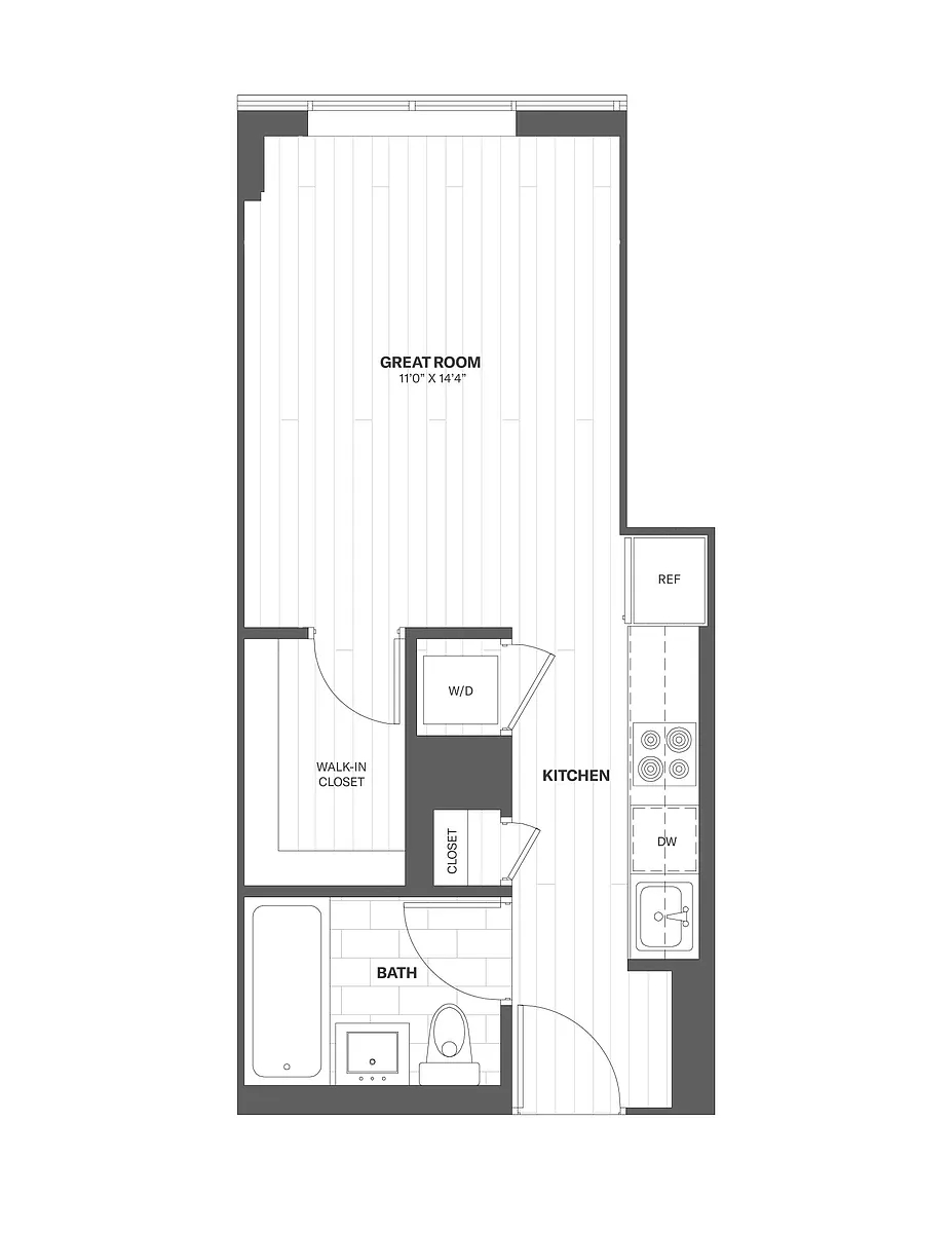 Floor plan Studio / 1 Bathroom