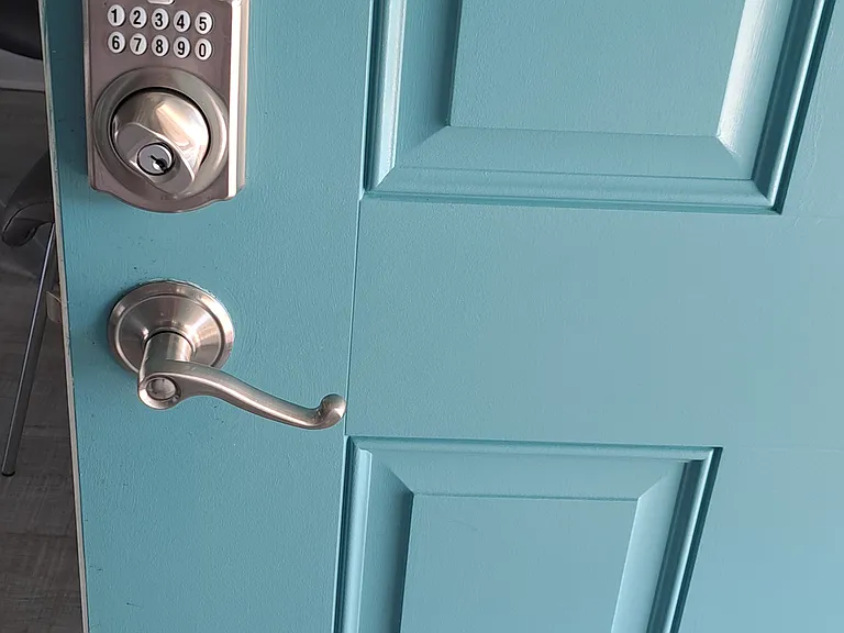 Electronic lock for secure entry.