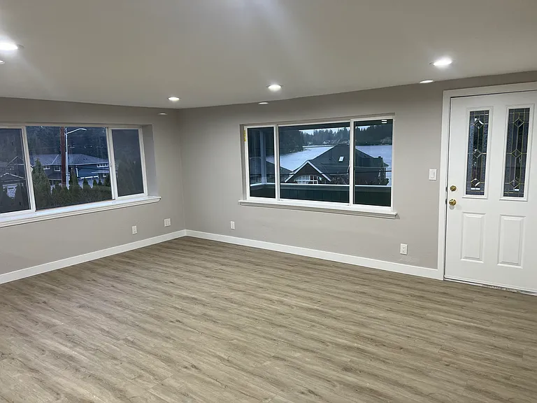 Large living room with views of Martha Lake