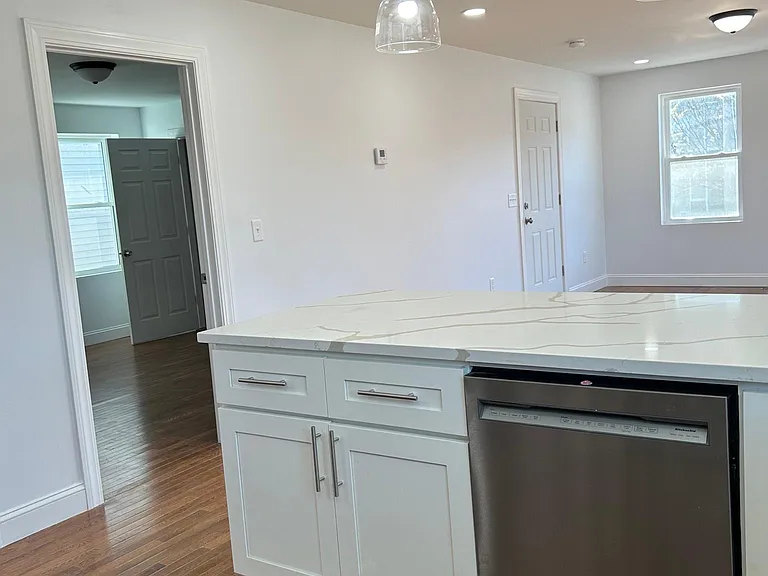 Kitchen and dining + living room