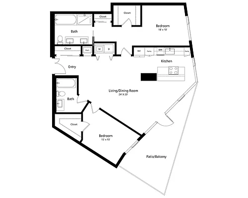 Floor plan Two Bedroom B2AA