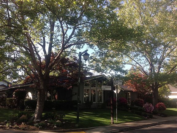 Corner lot with mature landscaping