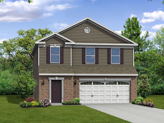 Elevation O Opt Partial Brick Front and Garage Door