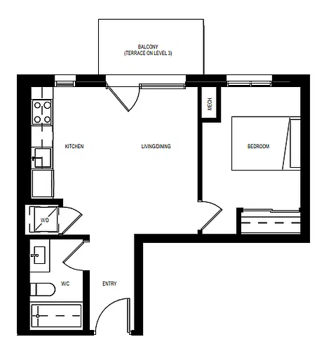 Floor plan 1 Bed 1 Bath 1 Bed 1 Bath