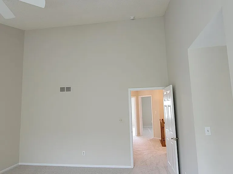 Primary bedroom, vaulted ceiling