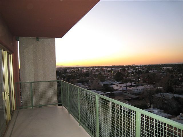 Sunset views from full-length balcony