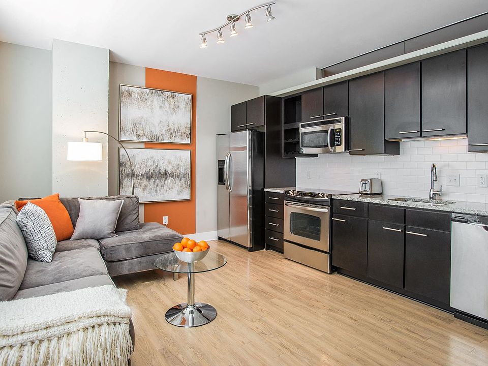 kitchen and living area