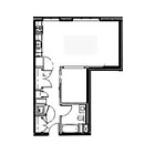 Floor plan Studio, 1 Bathroom