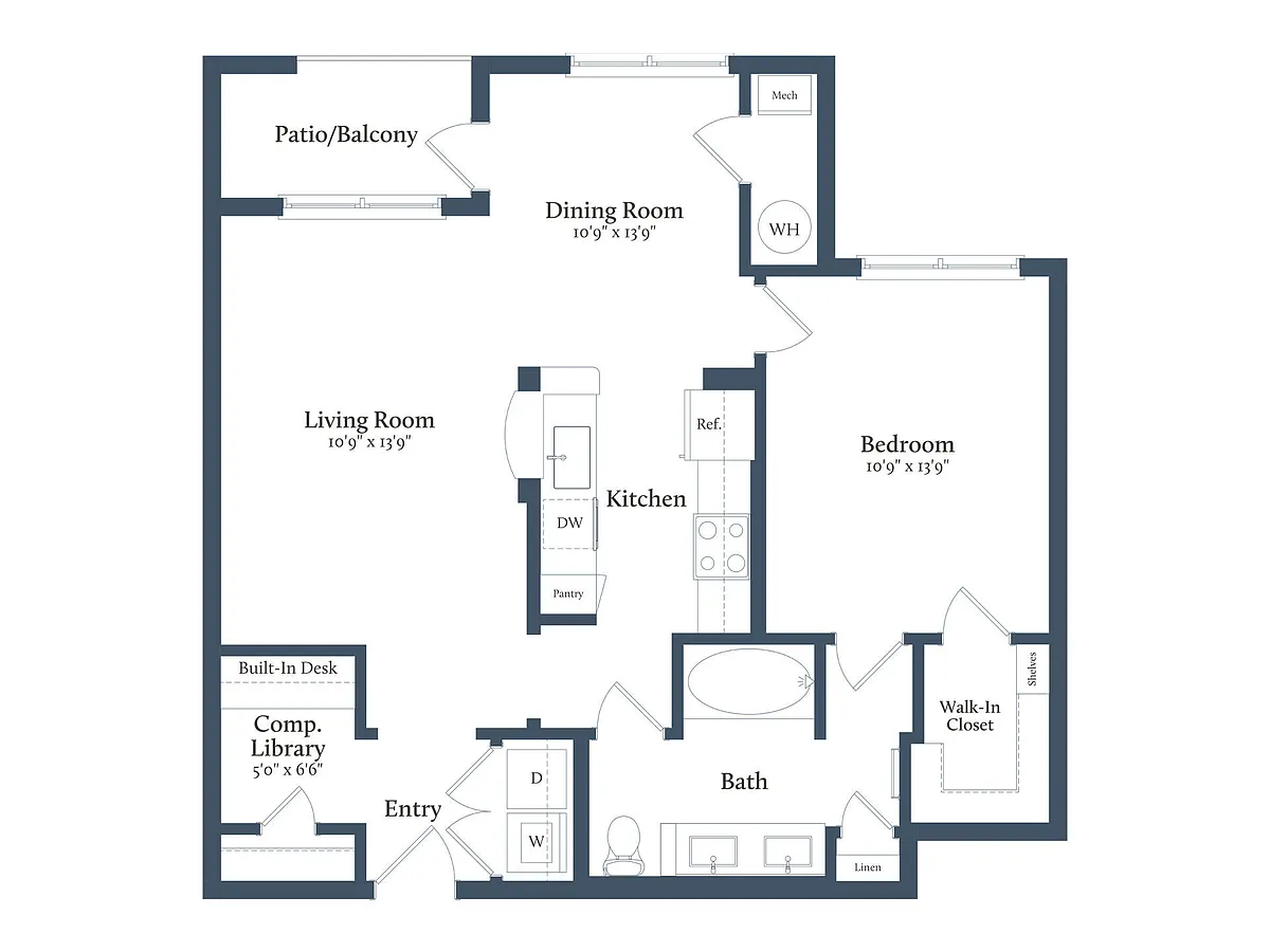 Floor plan 1x1E