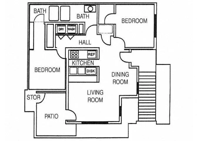 Floor plan 2 Bedroom, 2 Bath