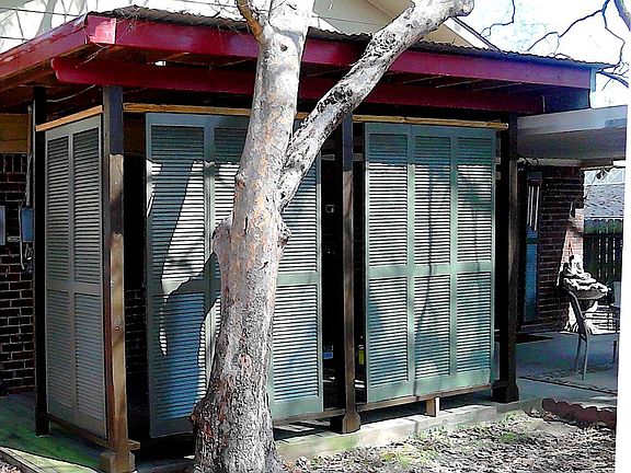 Private shuttered deck