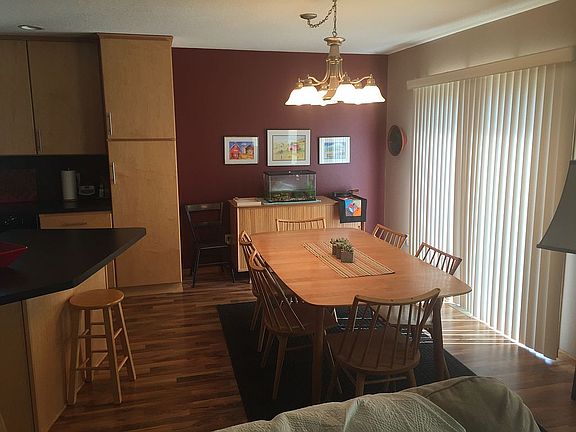 Dining area with patio doors