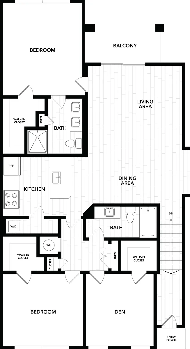 Floor plan 3 Bed/2 Bath-D3