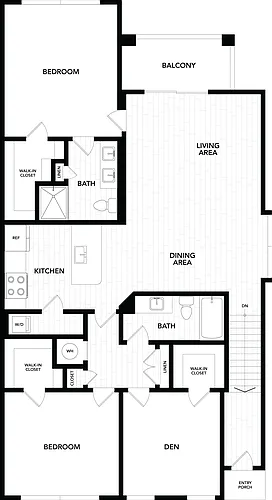 Floor plan 3 Bed/2 Bath-D3