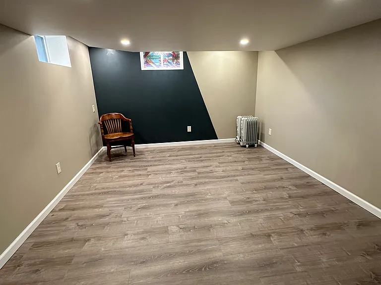 Refinished basement.