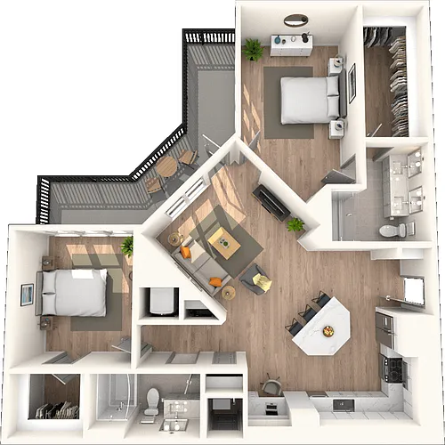 Floor plan B4 2x2 1242 SF-FP
