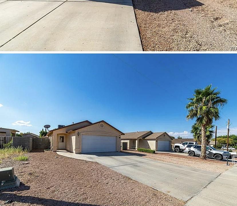 Front yard 
2 car garage
RV parking