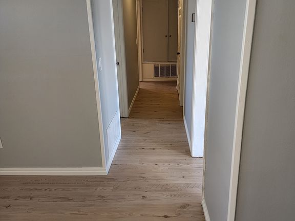 Living room looking down hall