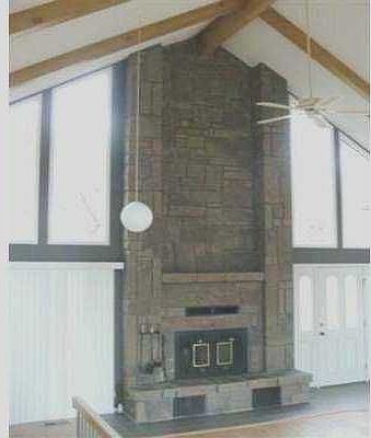 2-Story Stone Fireplace