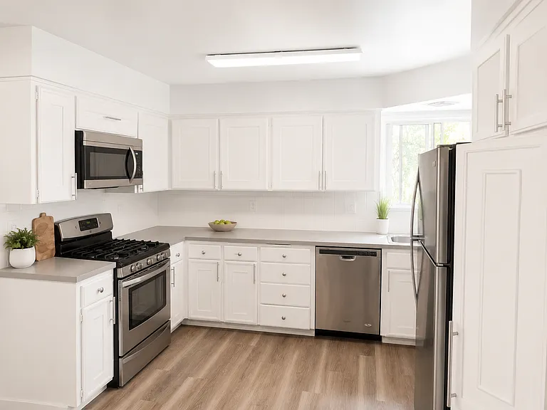 Large Kitchen with stainless steel appliances and a gas range