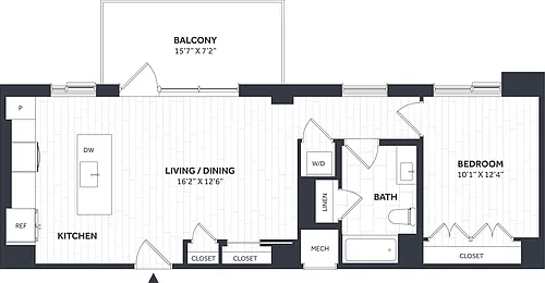 Floor plan 1 Bed/1 Bath PH - Stratos - AA06a