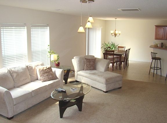 Great Room to dining are and kitchen