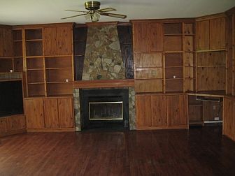 Family Room w/Stone Fireplace and Built In's