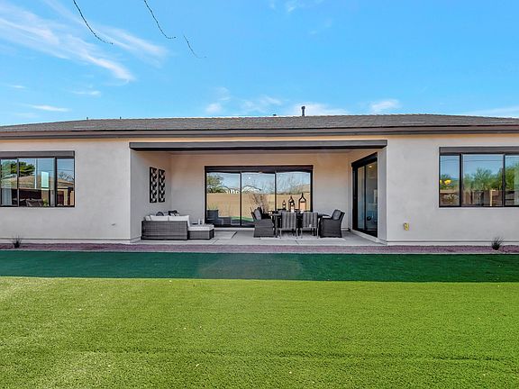 Backyard with covered patio