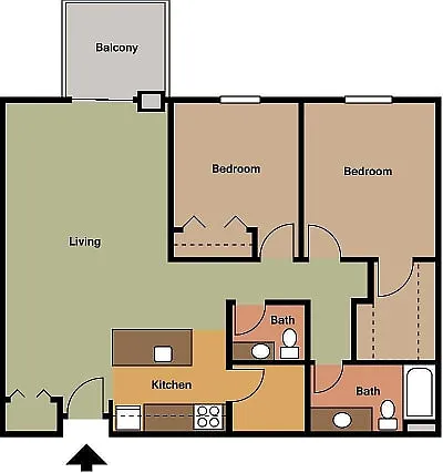 Floor plan 2 Bedrooms