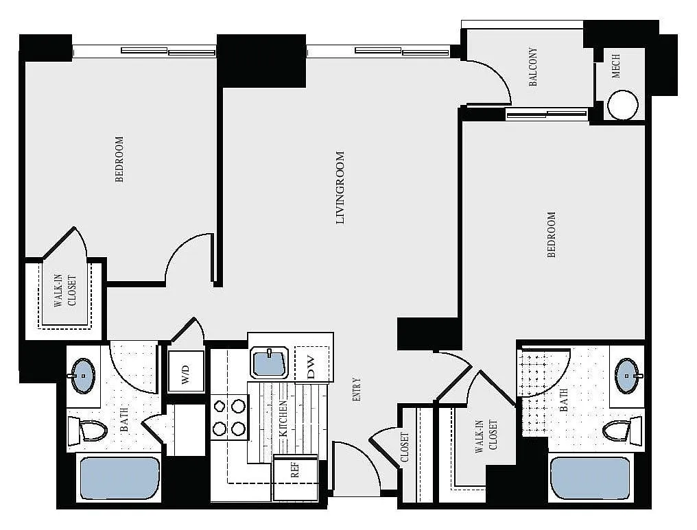 Floor plan 2 Bed/2 Bath - bcj4