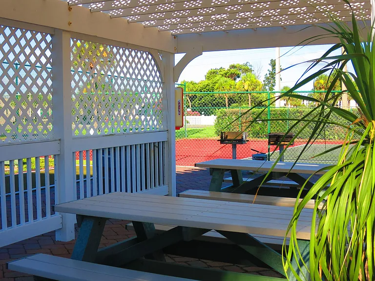 Picnic area with charcoal grills