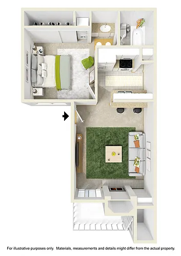 Floor plan Junior One Bed One Bath