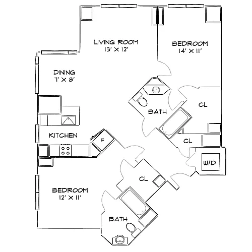 Floor plan Design 2J Premier