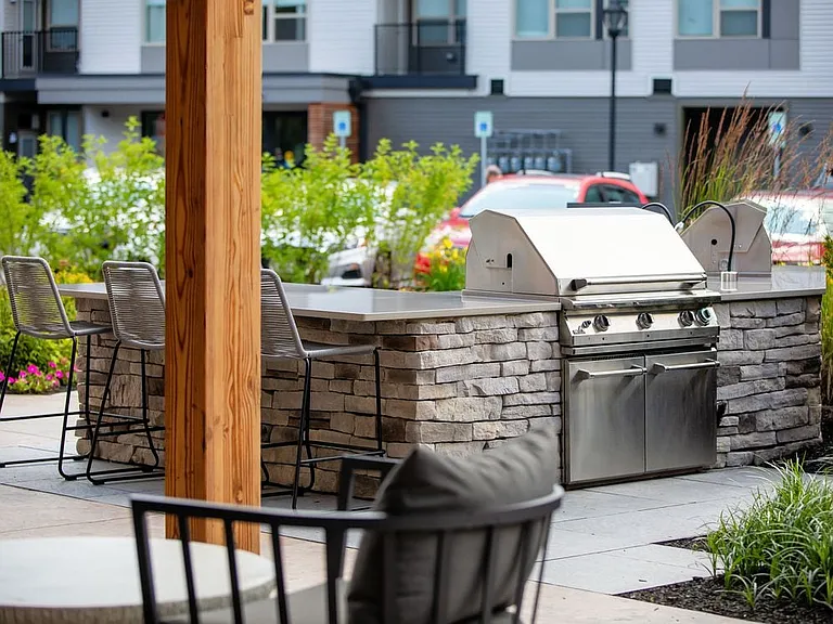 Courtyard with grill area