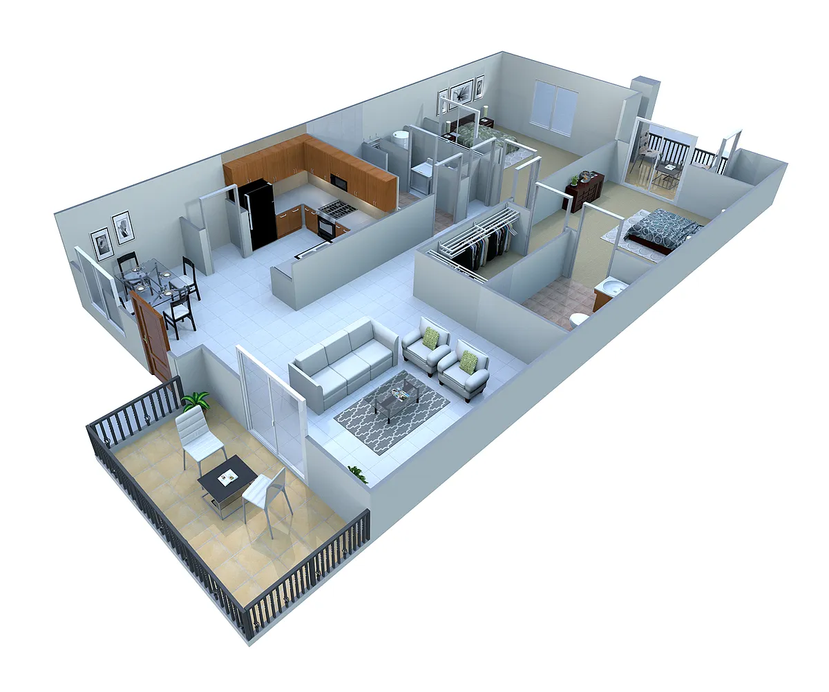 Floor plan 2 Bed. Flat