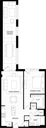 Floor plan 1 Bed/1 Bath-C14
