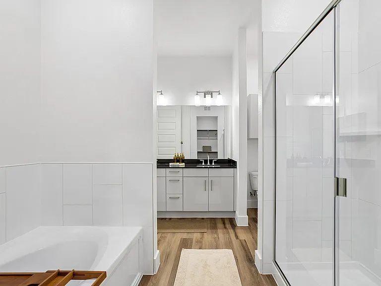 Primary Bathroom Lux Tub, Shower & Walk-in Closet Primary Bathroom Lux Tub, Shower & Walk-in Closet