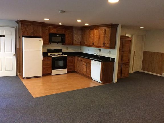 Open concept kitchen cabinets.