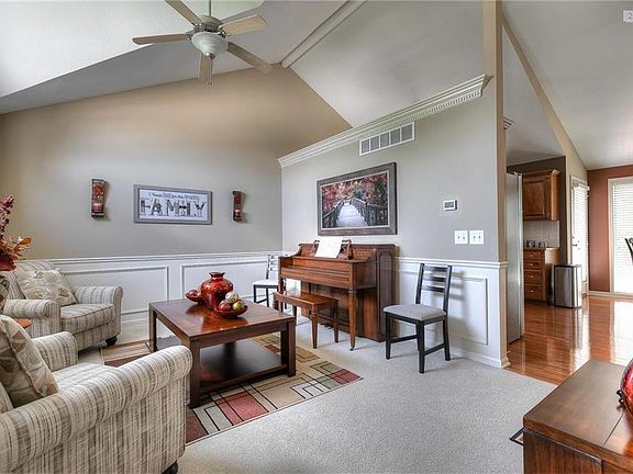 Living room with extensive wood trim