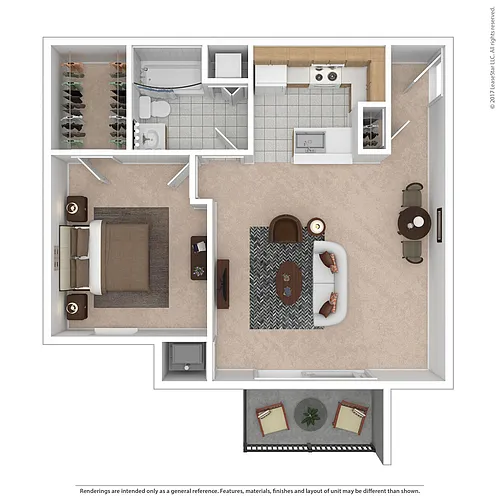 Floor plan 1 Bedroom Residential