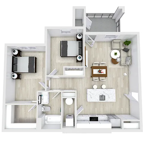 Floor plan 2 Bed 1 Bath
