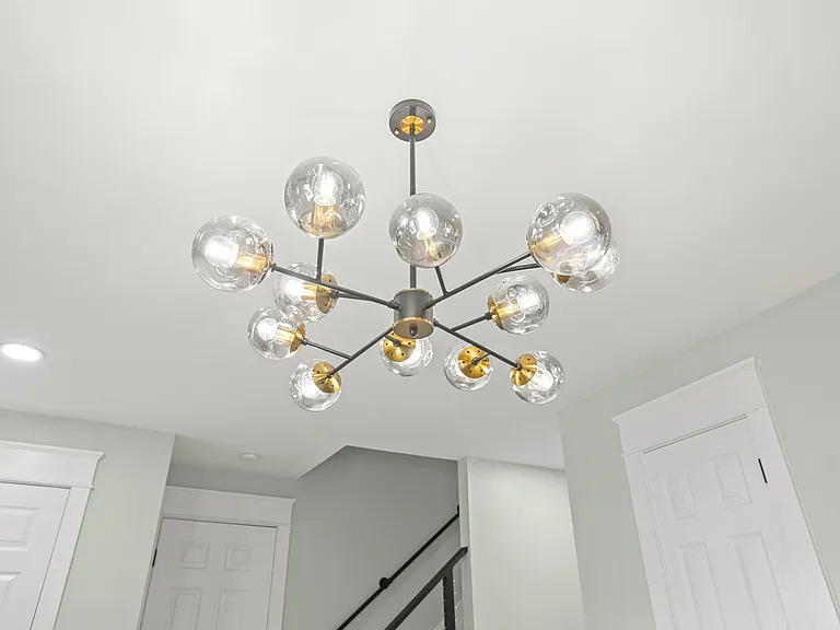 Mid-century Modern dining room chandelier.
